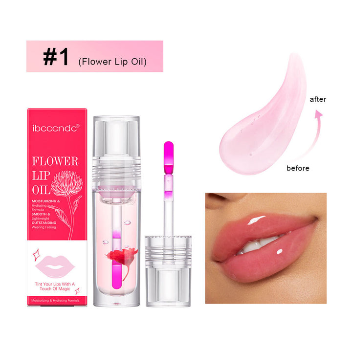 Colour Changing Flower Lip Oil, Clear Jelly Gloss