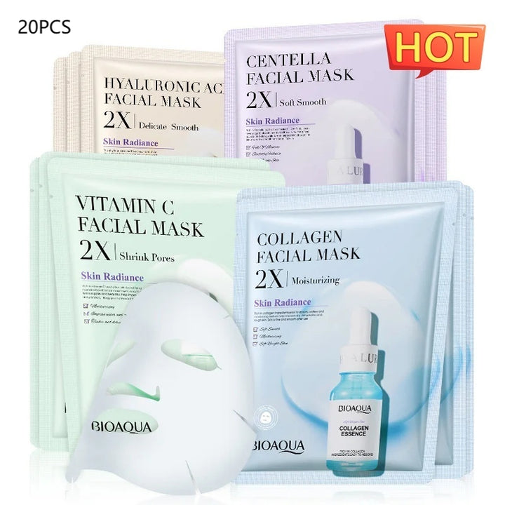 Hydrating Sheet Masks with Collagen or Vitamin C