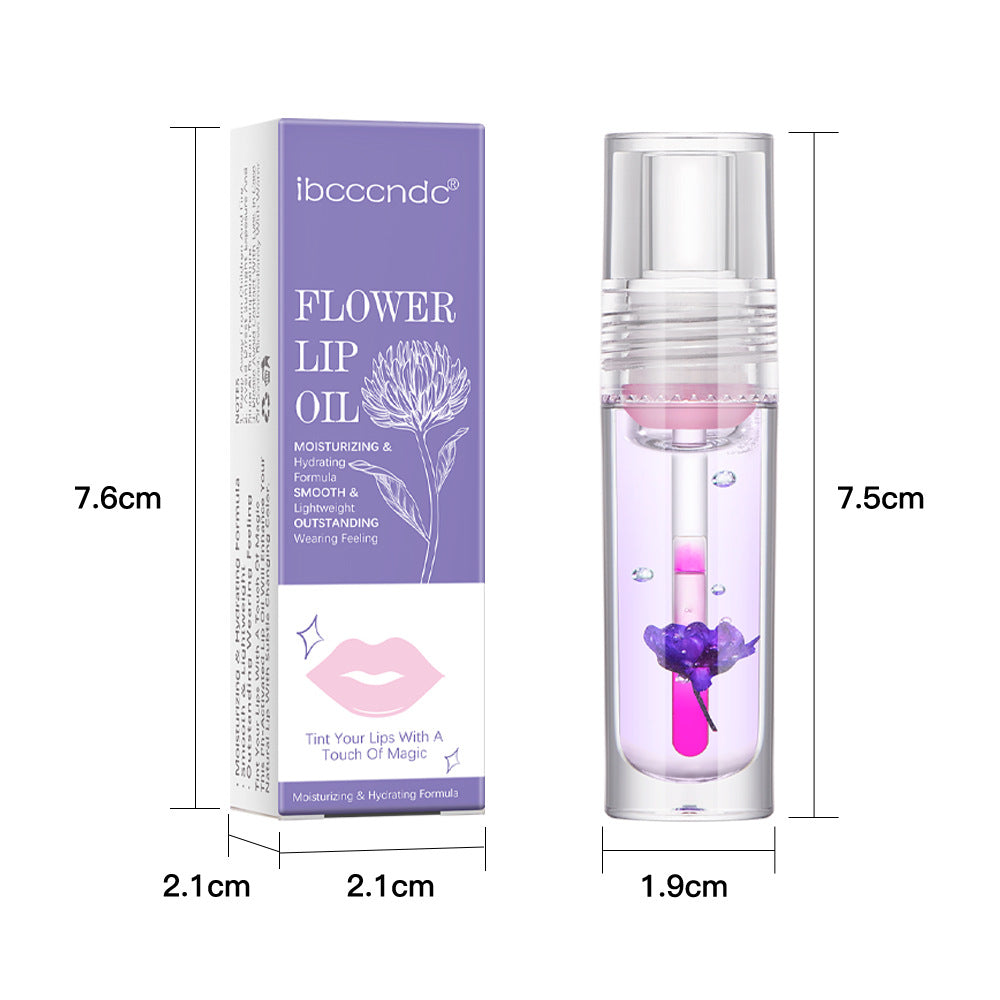 Colour Changing Flower Lip Oil, Clear Jelly Gloss