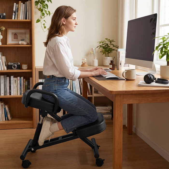 Ergonomic Kneeling Chair with Adjustable Height and Armrests