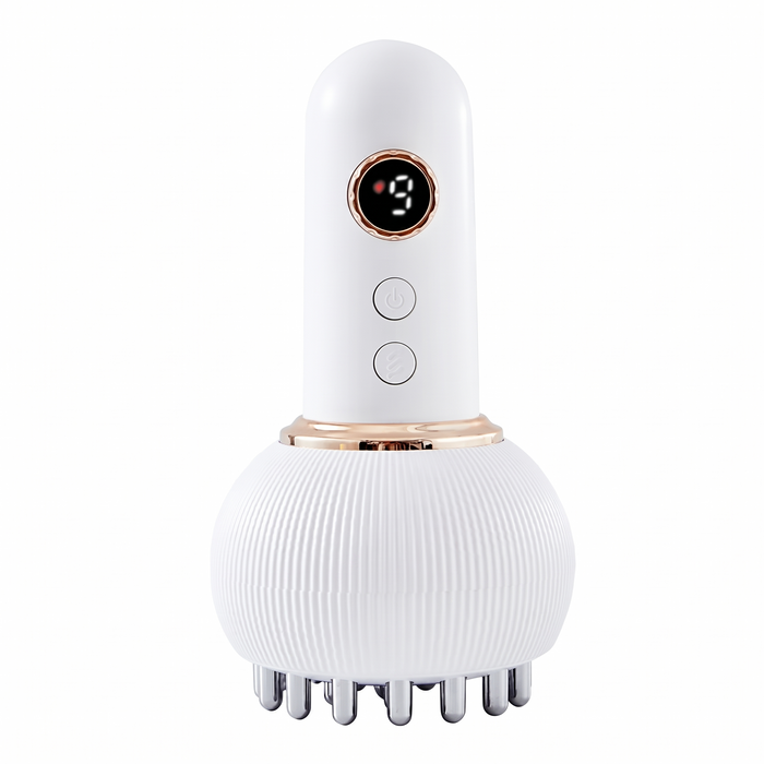 Marlowe Handheld Body Massager with Heat and Vibration Rechargeable Cordless Deep Tissue Massage Tool for Legs Arms and Back