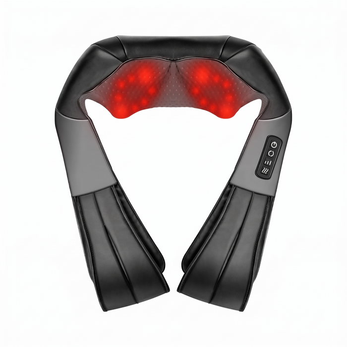 Orla Back Shiatsu Neck and Back Massager with Heat Deep Kneading Nodes and Side Straps for Chair Sofa and Bed