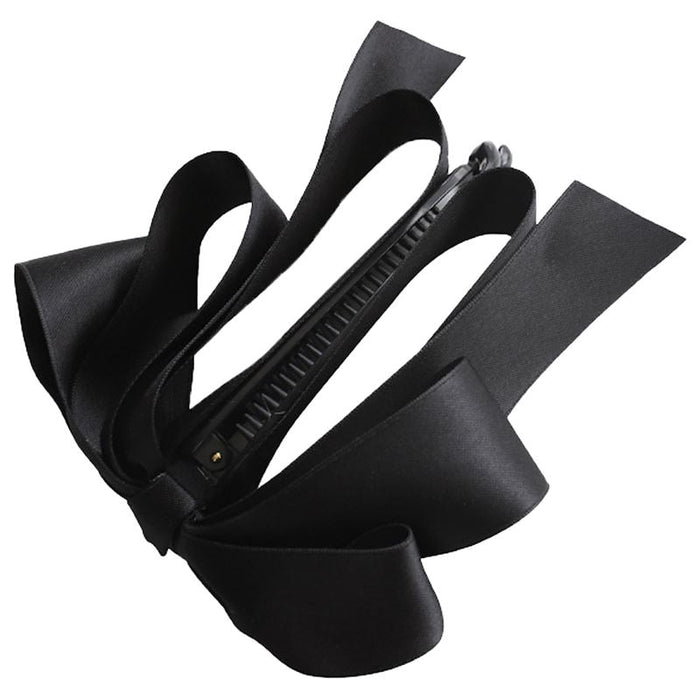 Bow Banana Hair Clip with Satin Ribbon Detail