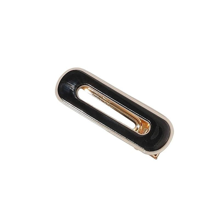 Women's Oval Hair Clip with Cutout Design in Black
