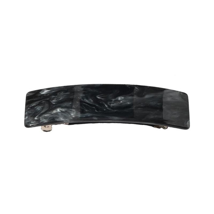 Women's Black Marbled Hair Clip with Gold Clasp